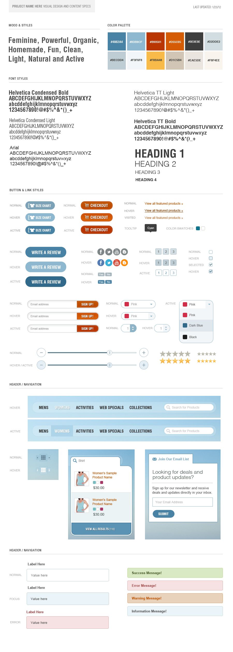 web design style guide examples