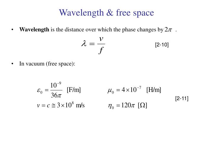 guide wavelength and free space wavelength