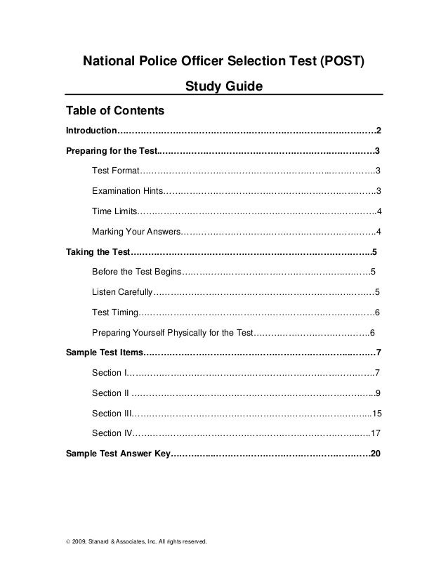 police officer selection test study guide