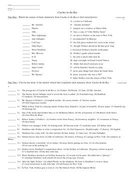 the catcher in the rye study guide questions and answers